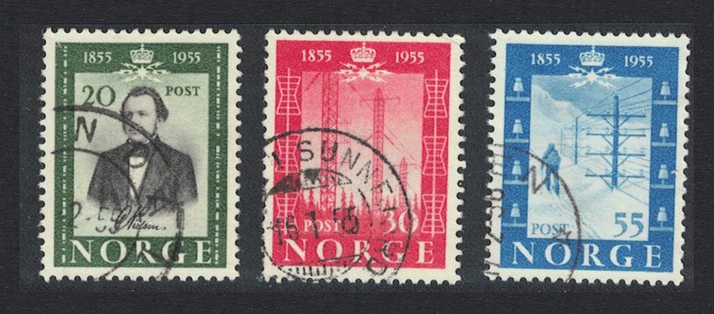 Norway Telegraph Service 3v 1954 Canc SG#449-451