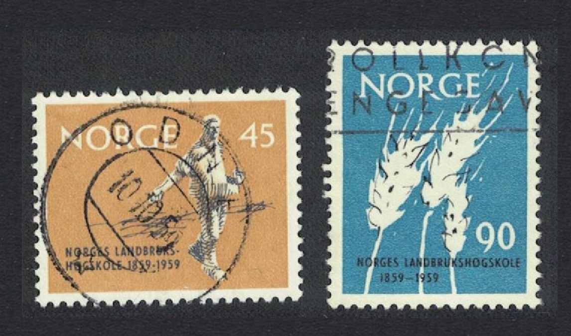 Norway Norwegian Royal College of Agriculture 2v 1959 Canc SG#493-494