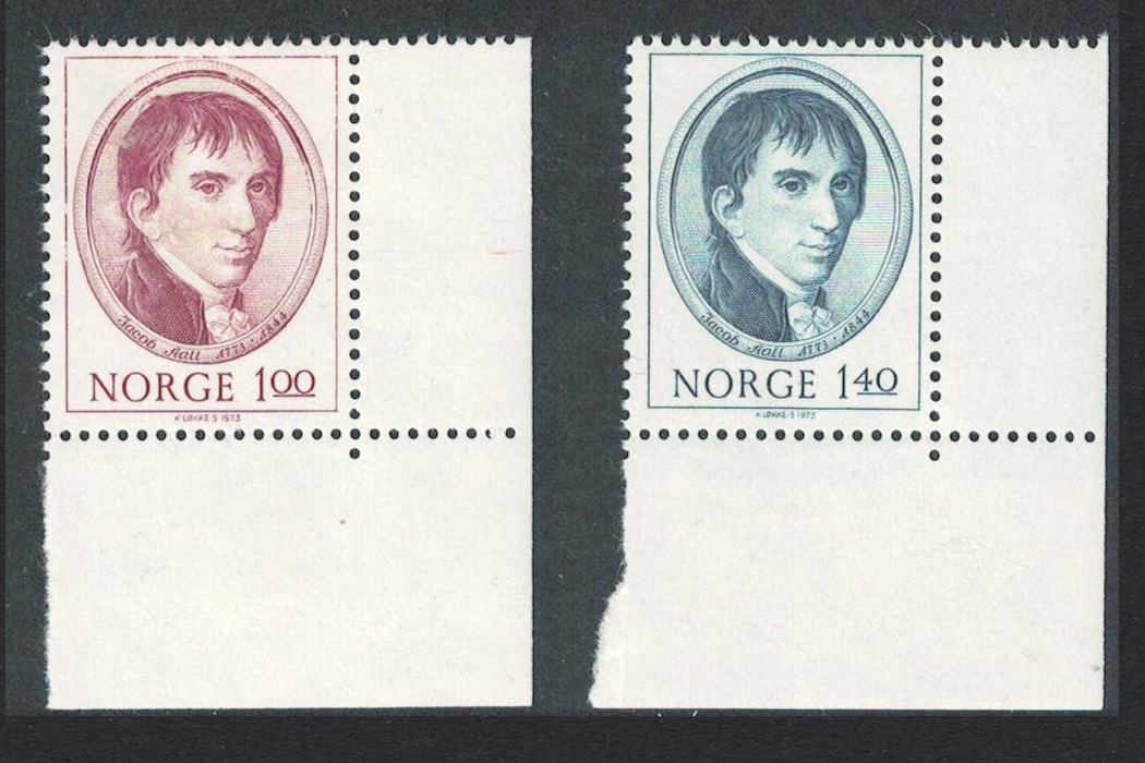 Norway Birth Centenary of Jacob Aall industrialist 2v SE Corners 1973 MNH SG#704-705