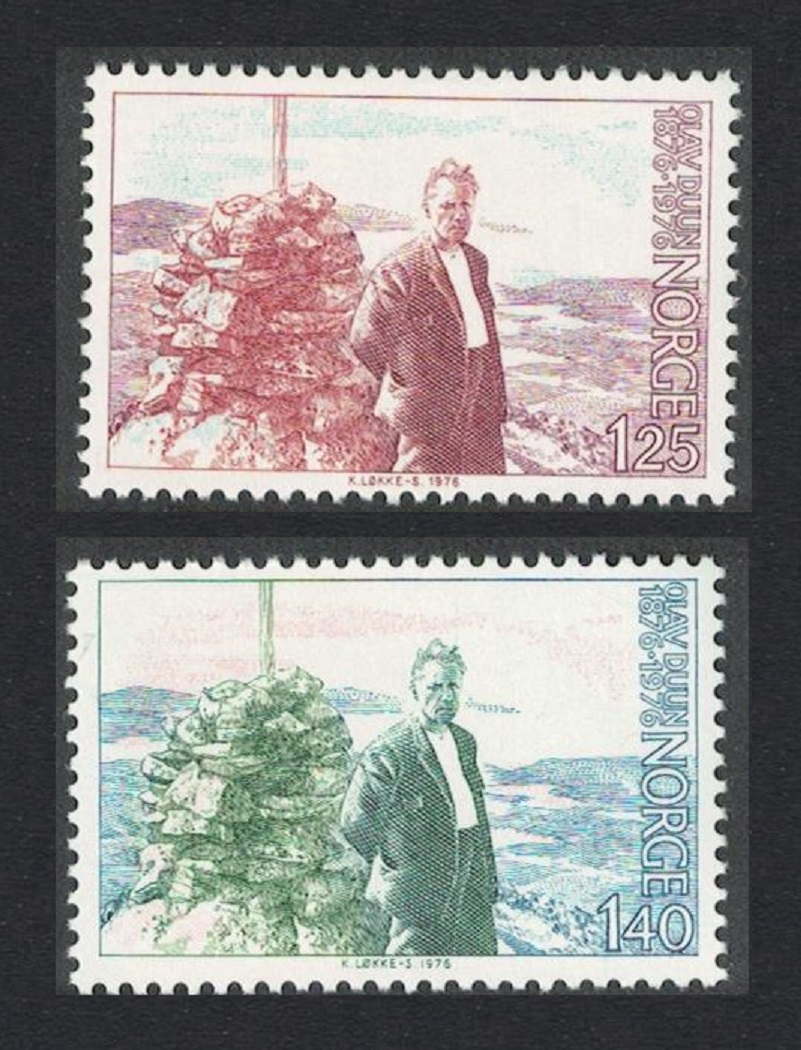 Norway Birth Centenary of Olav Duun novelist 2v 1976 MNH SG#763-764 MI#730-731 Sc#681-682