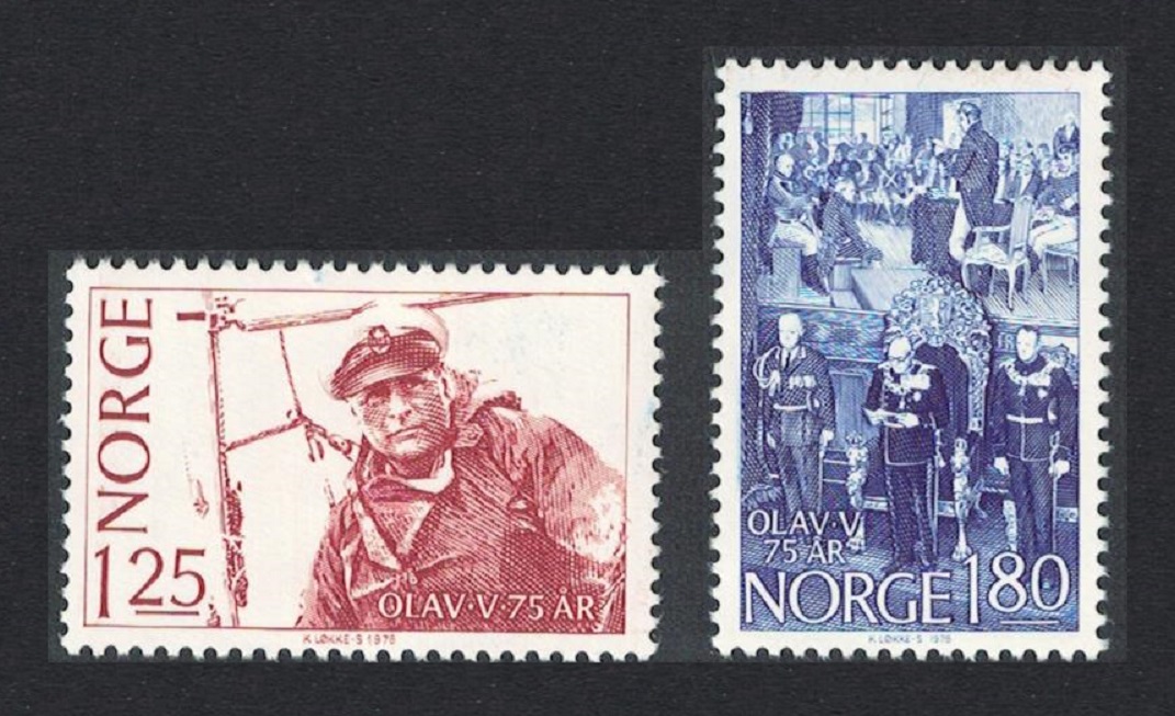 Norway 75th Birthday of King Olav V 2v 1978 MNH SG#817-818 MI#773-774 Sc#731-732