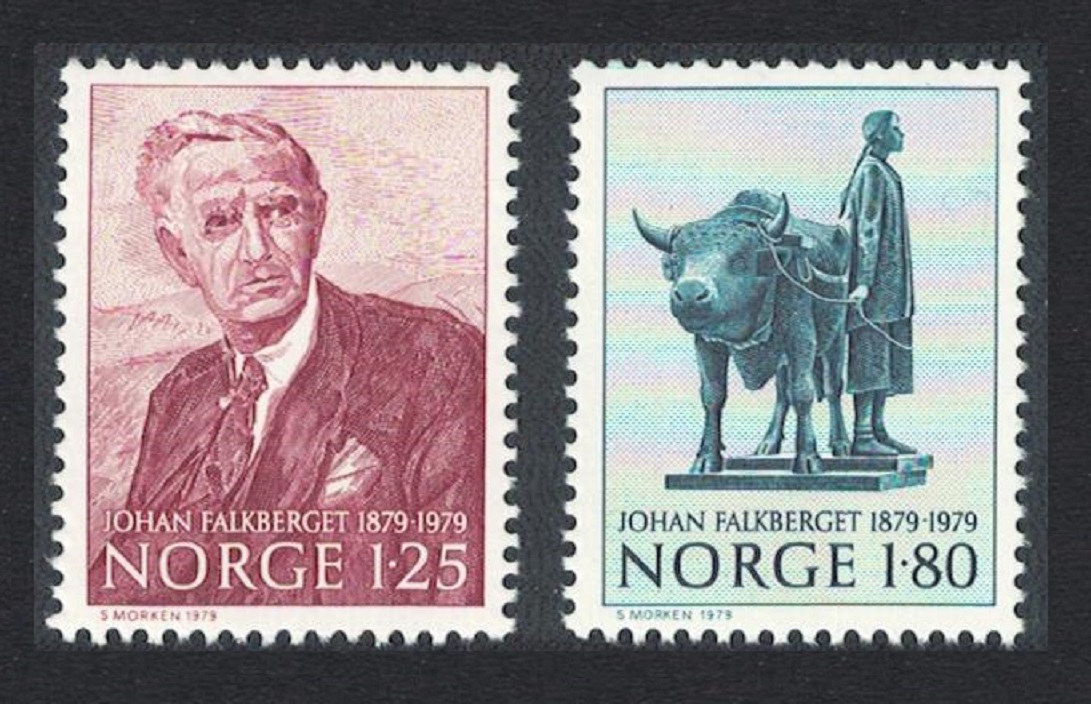 Norway Birth Centenary of Johan Falkberget novelist 2v 1979 MNH SG#845-846 MI#797-798 Sc#748-749