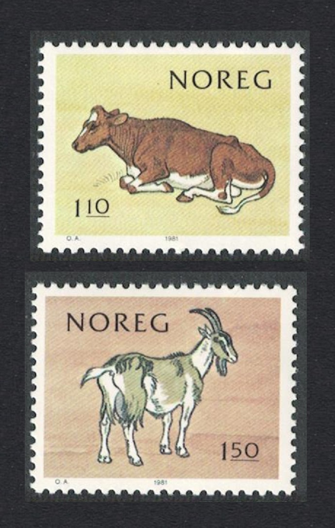 Norway Cow Goat 2v 1981 MNH SG#873-874 MI#834-835 Sc#779-780