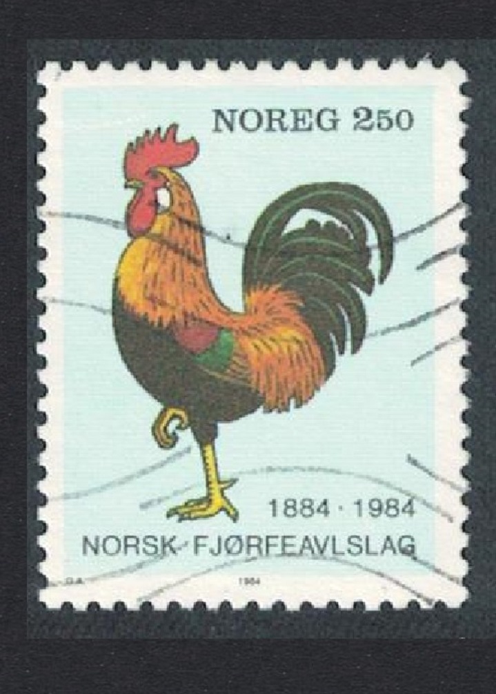 Norway Longhorn Cock Poultry 250 Kr 1984 Canc SG#939