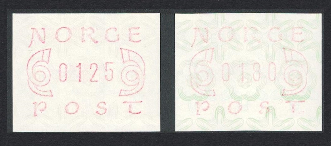 Norway ATM Machine Labels 2v 1993 MNH