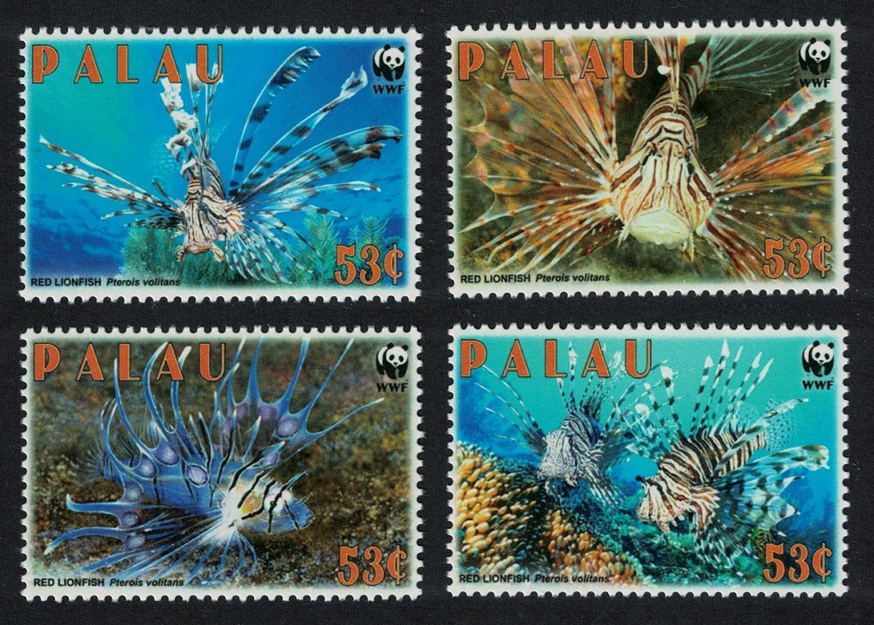 Palau WWF Red Lionfish &#39;Pterois voltans&#39; 4v 2009 MNH SG#2379-2382 MI#2902-2905 Sc#992