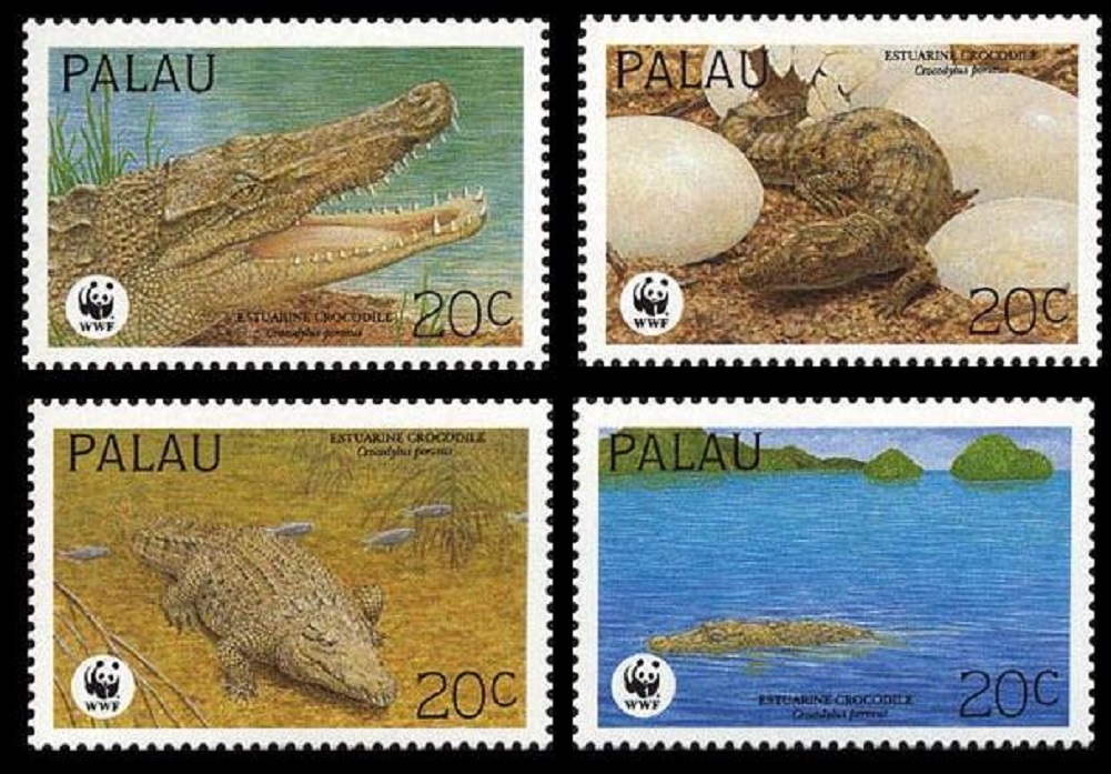 Palau WWF Estuarine Crocodile 4v 1994 MNH SG#673-676 MI#690-693 Sc#323 a-d