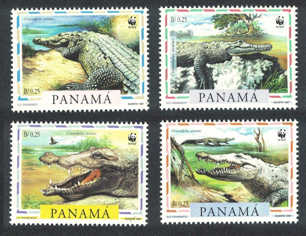 Panama WWF American Crocodile 4v 1997 MNH SG#1590-1593 MI#1787-1790 Sc#846 a-d