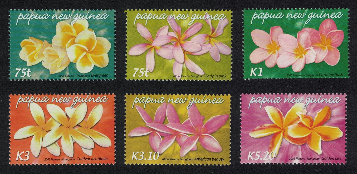 Papua New Guinea Frangipani Flowers 6v Def 2005 Def SG#1074-1079 Sc#1170-1175