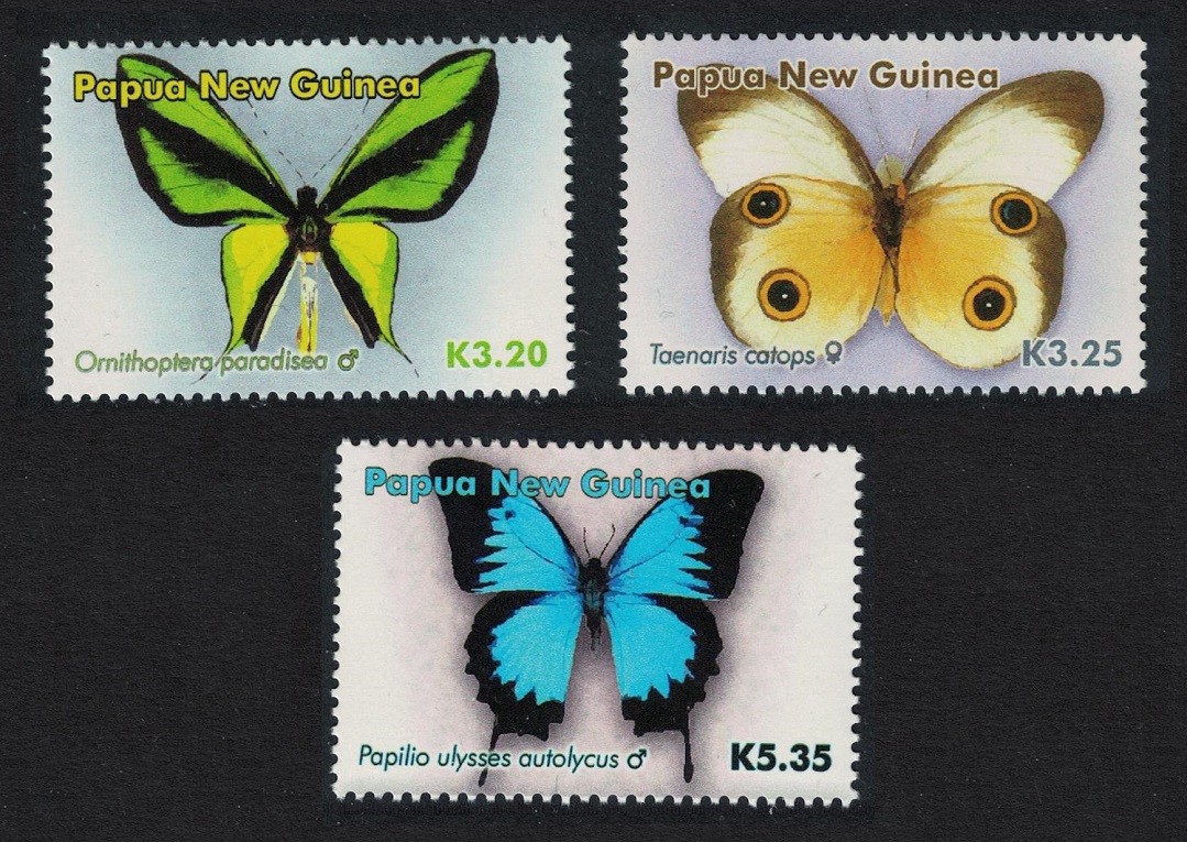 Papua New Guinea Butterflies 3v 2006 MNH SG#1137-1139