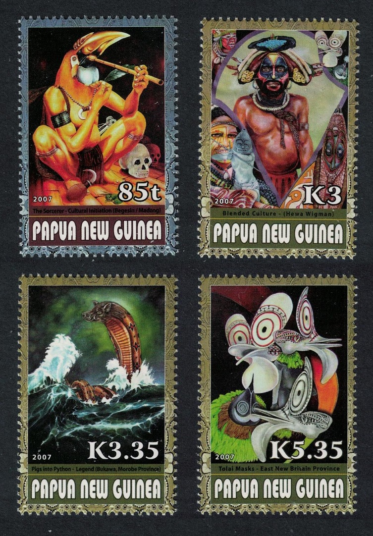 Papua New Guinea Contemporary Art 4v Key Values 2007 MNH SG#1216-1219