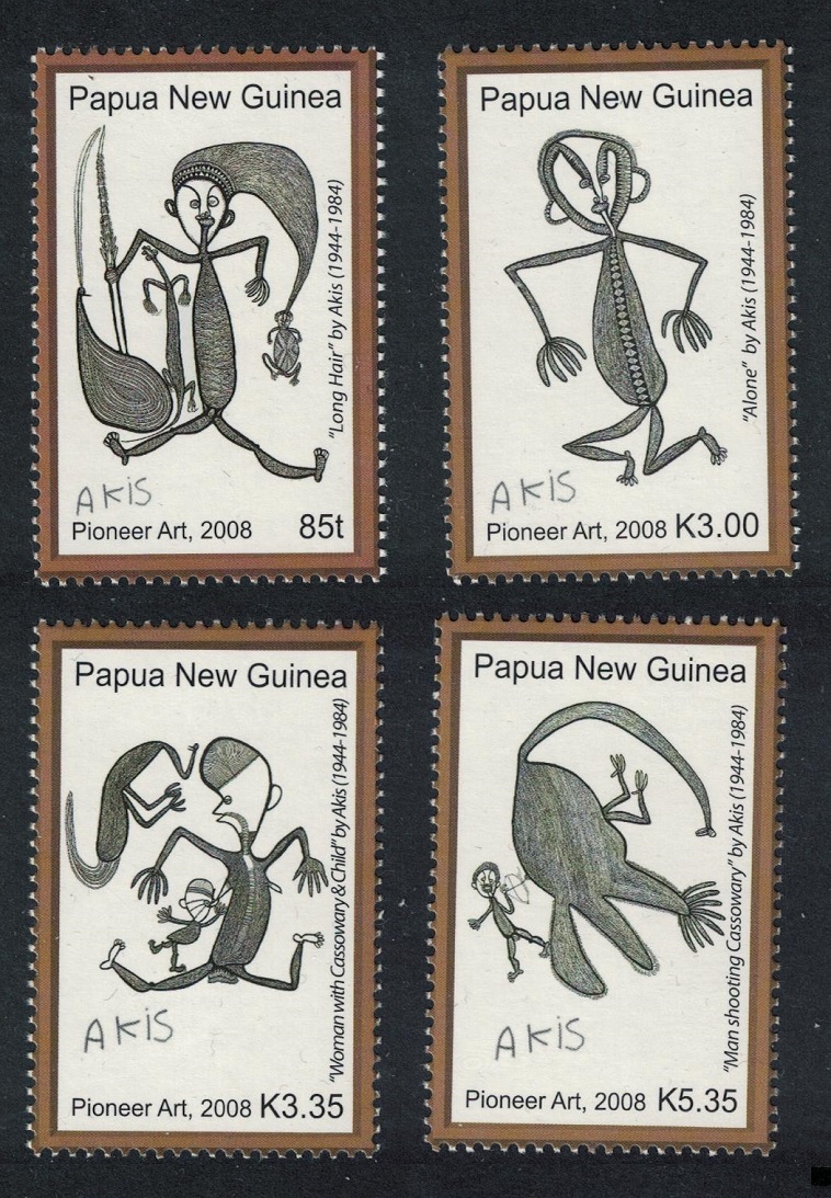 Papua New Guinea Pioneer Art by Akis Timothy Akis 4v 2008 MNH SG#1249-1252