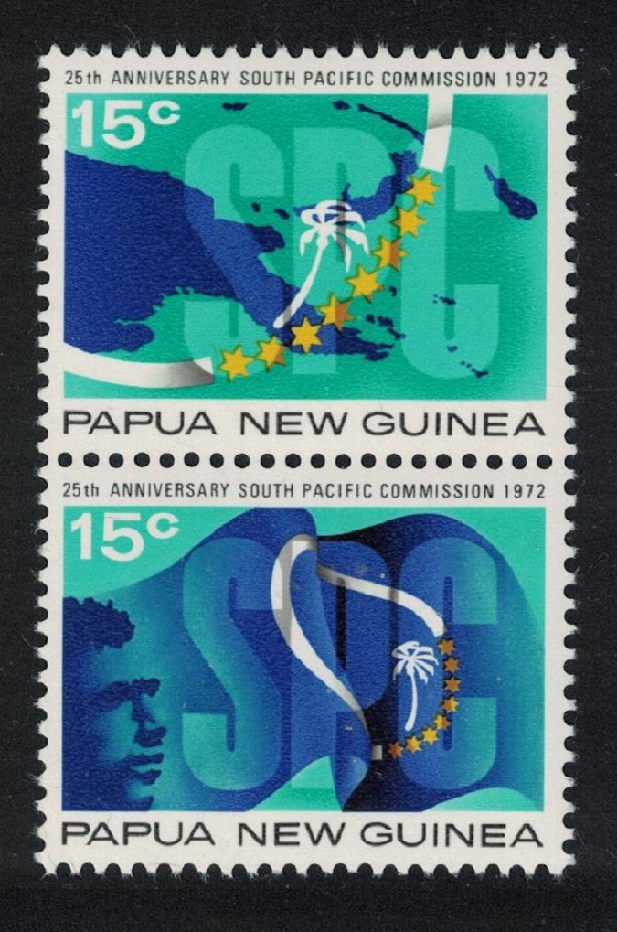 Papua New Guinea 25th Anniversary of South Pacific Commission 2v vert pair 1972 MNH SG#214-215 MI#217-218 Sc#343a