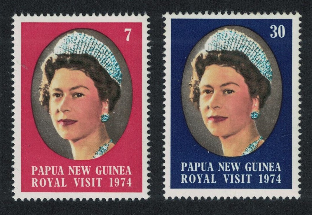 Papua New Guinea Queen Elizabeth II - Royal Visit 2v 1974 MNH SG#268-269 MI#270-271 Sc#397-398