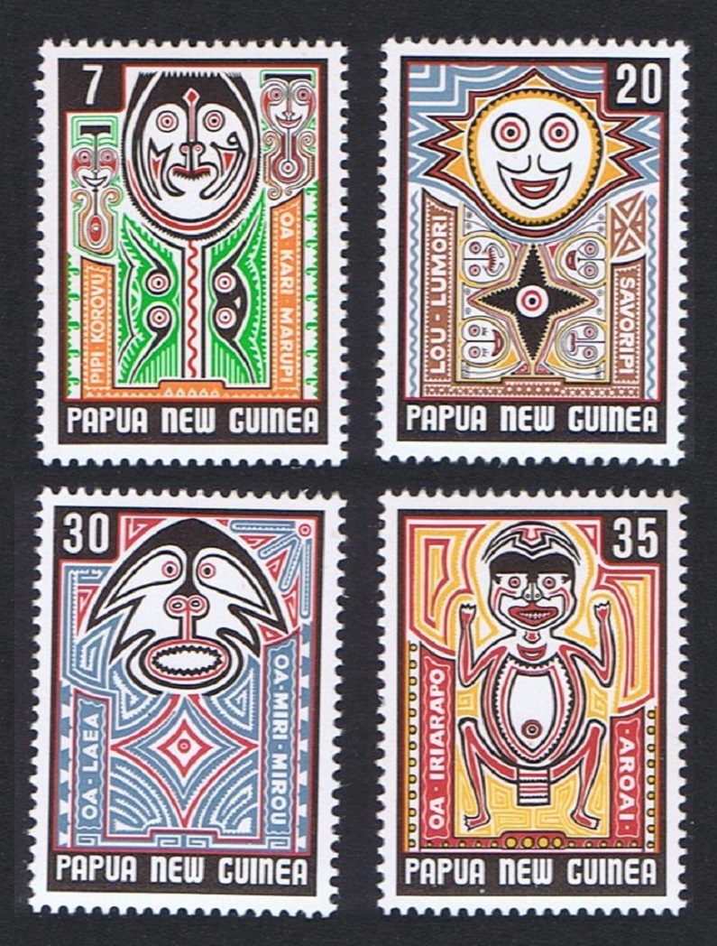 Papua New Guinea Folklore Elema Art 3rd Series 4v 1977 MNH SG#342-345 MI#333-336 Sc#474-477