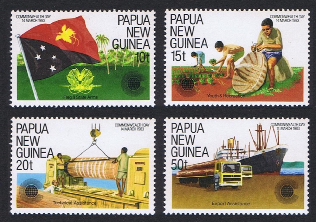 Papua New Guinea Lorries Ship Basket Commonwealth Day 4v 1983 MNH SG#464-467 MI#459-462 Sc#580-583