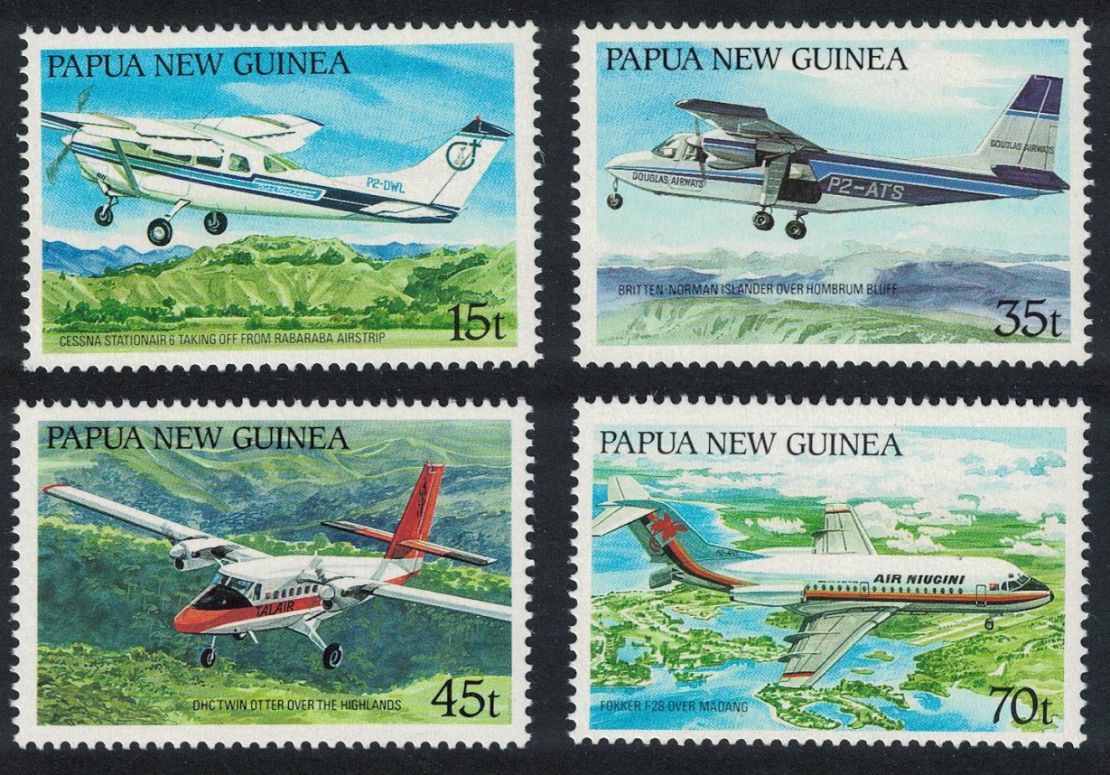 Papua New Guinea Aircraft in Papua New Guinea 4v 1987 MNH SG#567-570 Sc#687-690