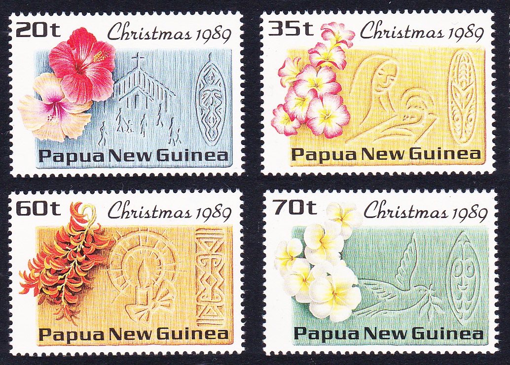 Papua New Guinea Hibiscus Christmas 4v 1989 MNH SG#607-610 MI#606-609 Sc#725-728