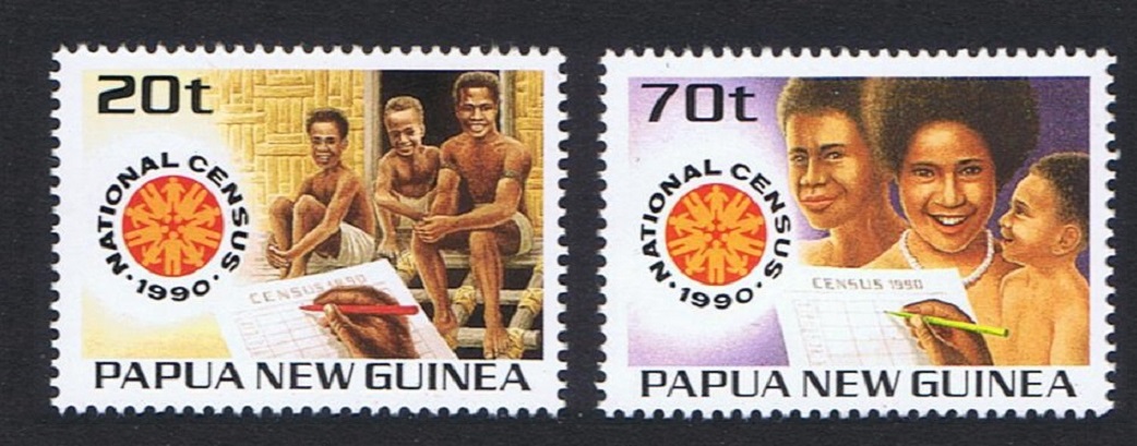 Papua New Guinea National Census 2v 1990 MNH SG#615-616 MI#614-615 Sc#733-734