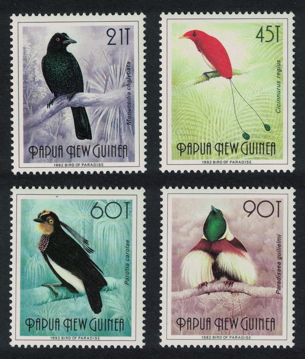 Papua New Guinea Birds-of-Paradise 4v 1991 MNH SG#650a-650d