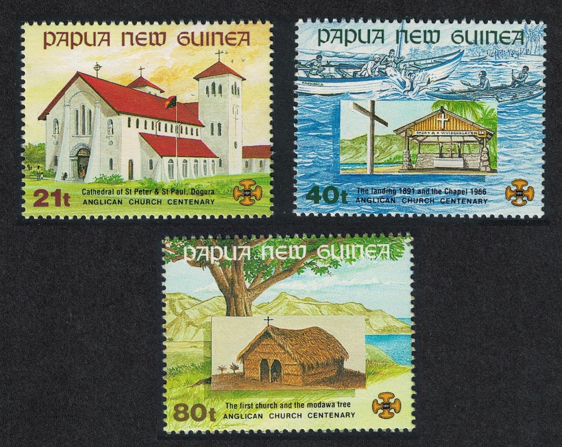 Papua New Guinea Anglican Church 3v 1991 MNH SG#655-657 MI#640-642 Sc#775-777