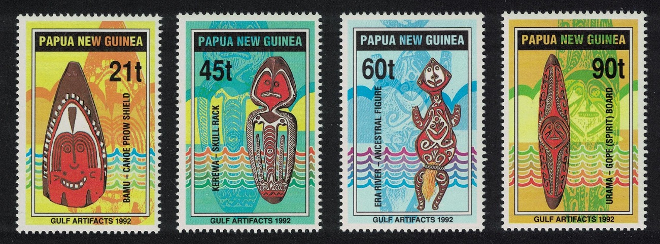 Papua New Guinea Shields Art Gulf Artefacts 4v 1992 MNH SG#667-670 MI#655-658 Sc#786-789