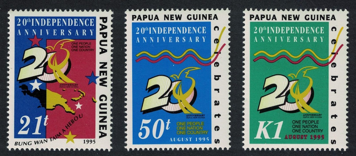 Papua New Guinea Independence Anniversary 3v 1995 MNH SG#766-768 MI#758-760 Sc#879-881