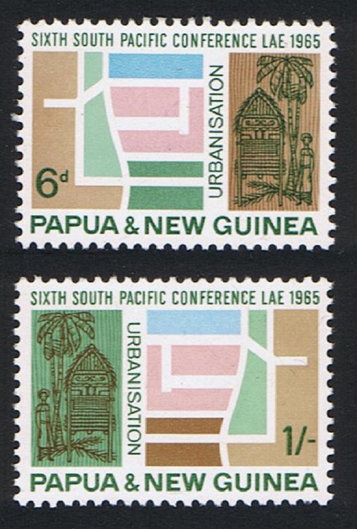 Papua New Guinea Polynesian Art Sixth South Pacific Conference 2v 1965 MNH SG#77-78 Sc#204-205