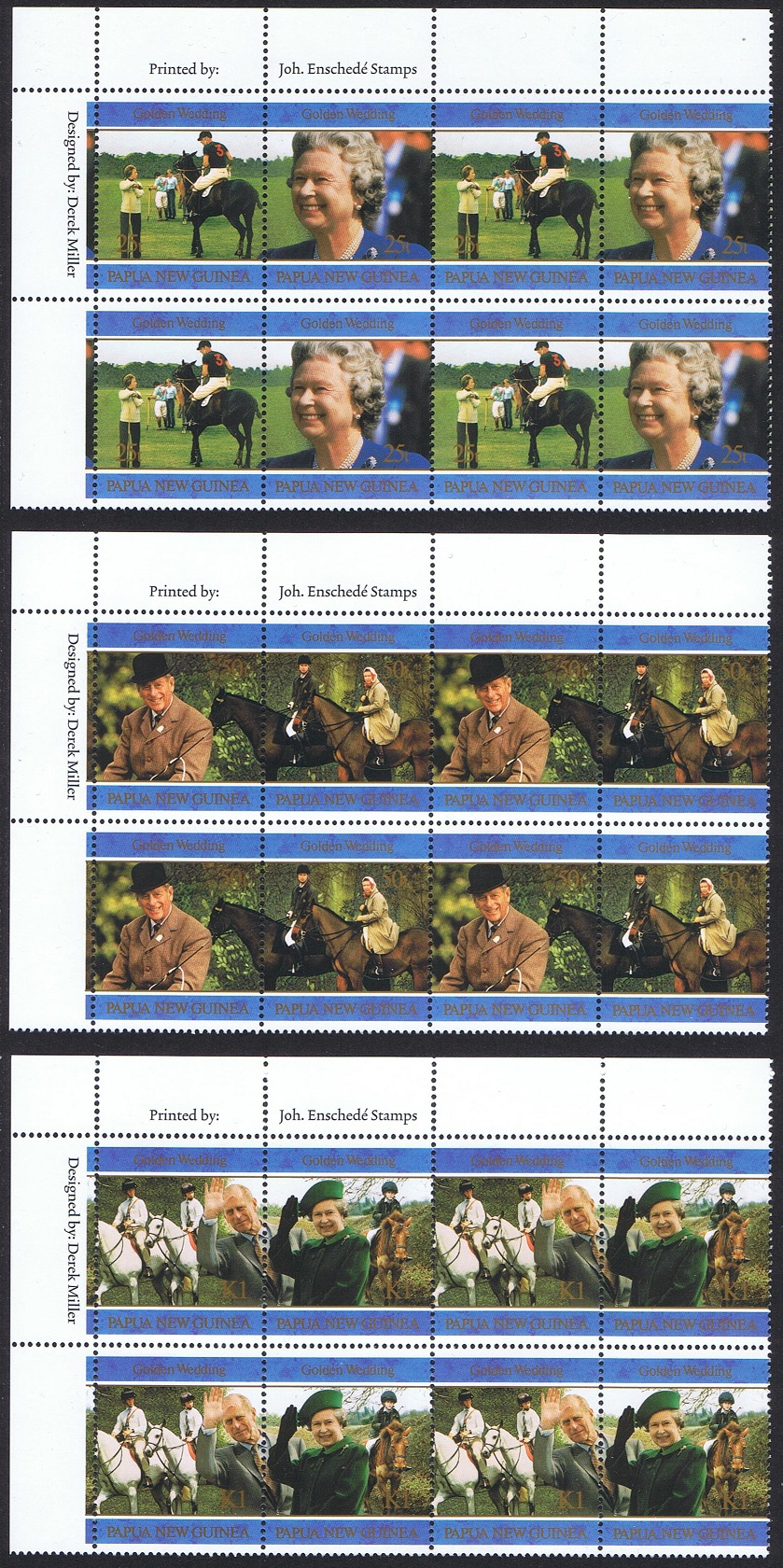 Papua New Guinea Golden Jubilee 6v Corner Blocks 1997 MNH SG#813-818 Sc#916a-921a