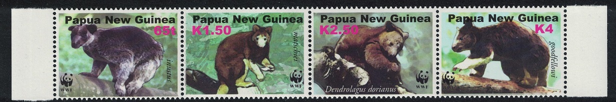 Papua New Guinea WWF Tree-kangaroos strip of 4v 2003 MNH SG#989-992 MI#1017-1020 Sc#1090 a-d