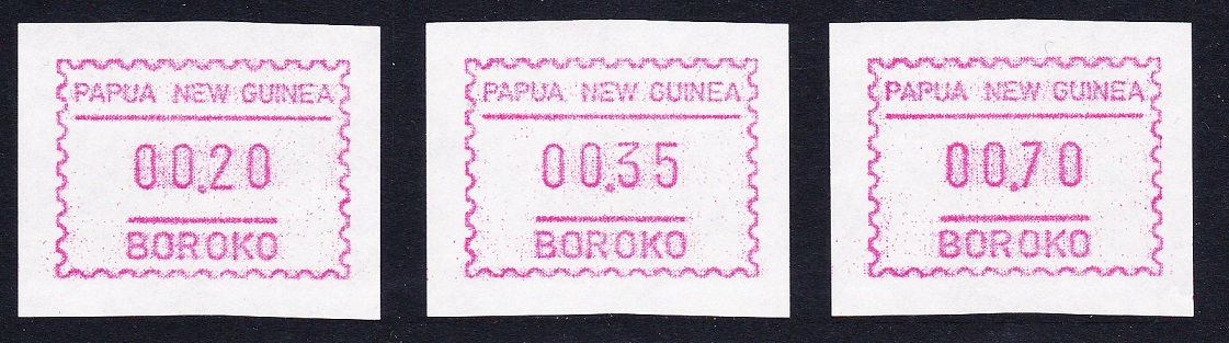 Papua New Guinea Machine labels Type 1 &#39;BOROKO&#39; 1990 MNH