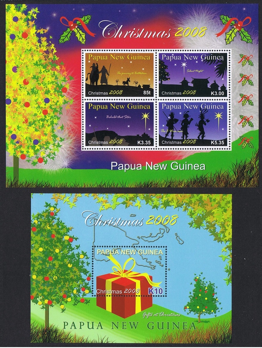 Papua New Guinea Christmas 2 MSs 2008 MNH SG#MS1290-MS1291