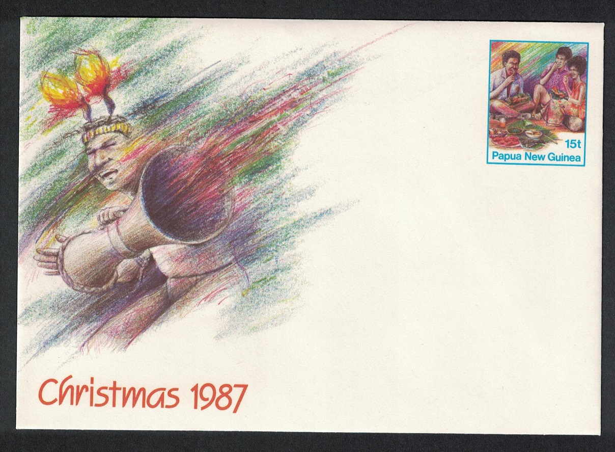 Papua New Guinea Christmas 1987 Pre-stamped Envelope PSE #12 1987