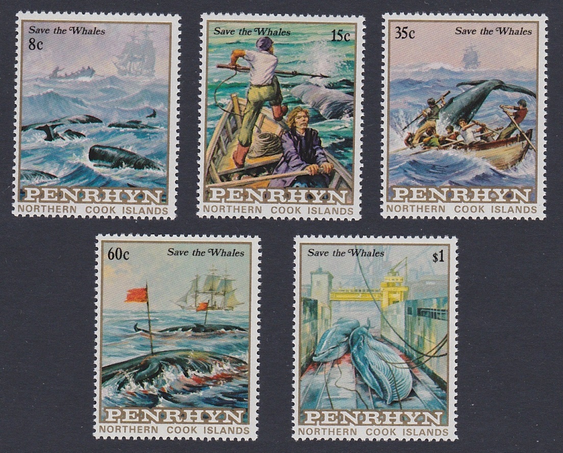 Penrhyn Island Whale Conservation 5v 1983 MNH SG#290-294