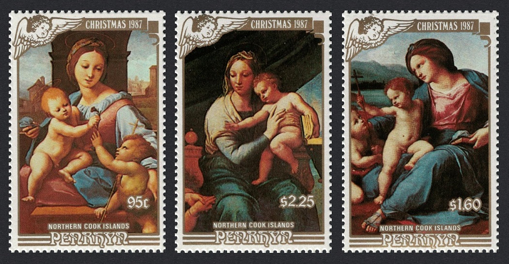 Penrhyn Island Paintings by Raphael Christmas 3v 1987 MNH SG#415-417 Sc#354-356