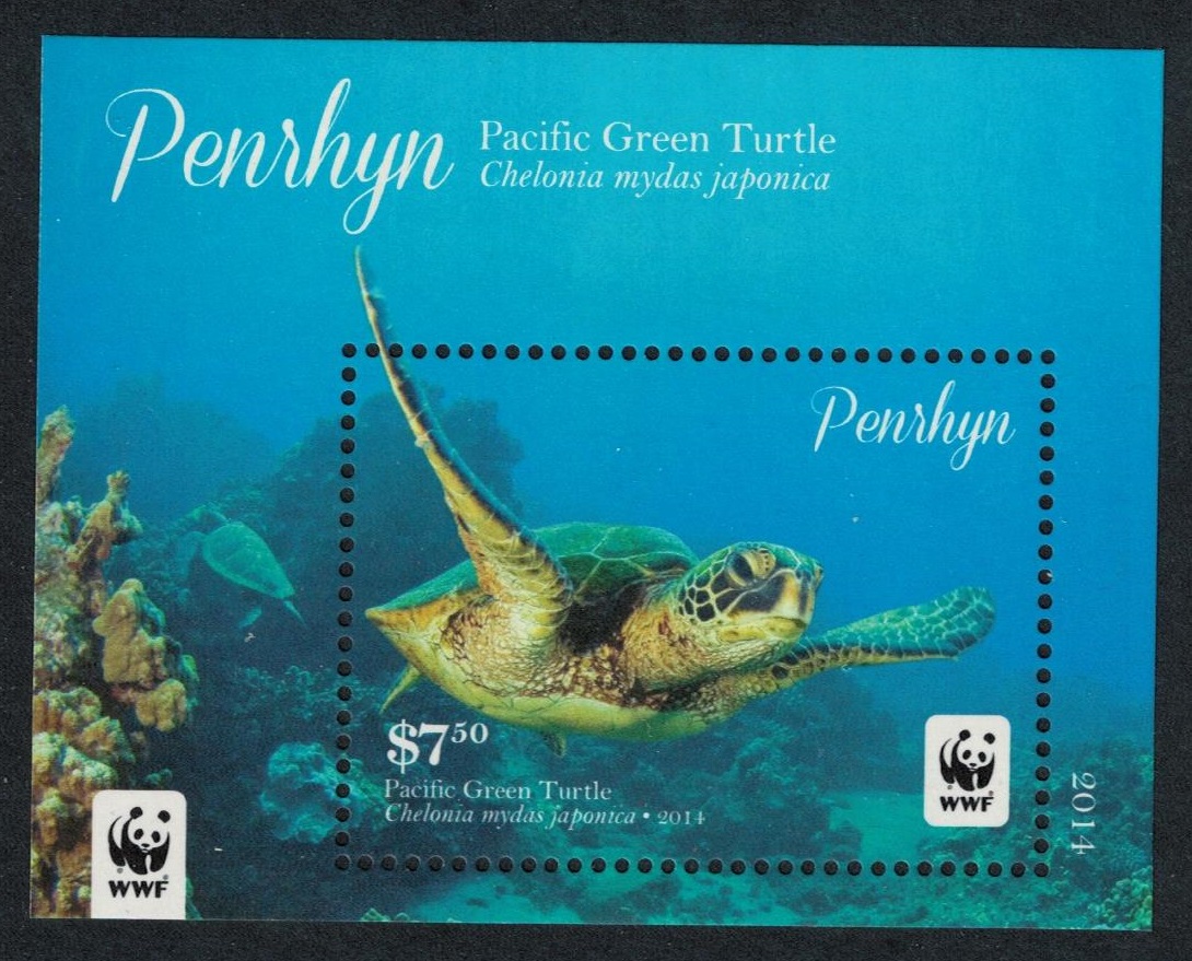 Penrhyn Island WWF Pacific Green Turtle Chelonia mydas japonica MS 2014 MNH SG#MS649