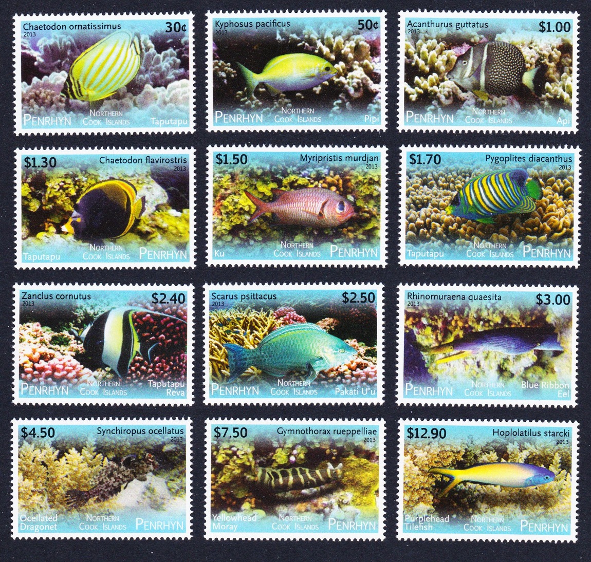 Penrhyn Island Fish Definitives Part 2 12v 2013 MNH SG#626-637 Sc#521-532