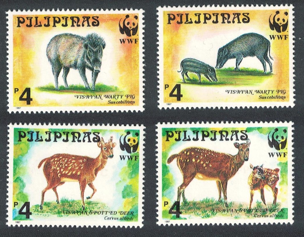 Philippines WWF Spotted Deer and Warty Pig 4v 1997 MNH SG#2992-2995 MI#2814-2817 Sc#2476-2479