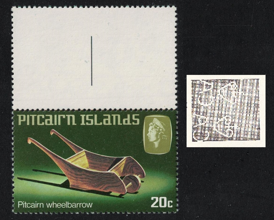 Pitcairn Islands Handicrafts Wheelbarrow WATERMARK Var RAR 1980 MNH SG#208w Sc#195var