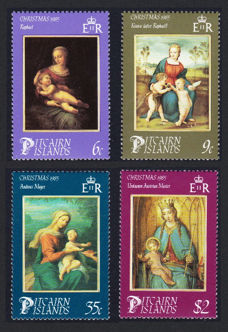 Pitcairn Islands Christmas &#39;Madonna and Child&#39; paintings 4v 1985 MNH SG#277-280 Sc#262-265