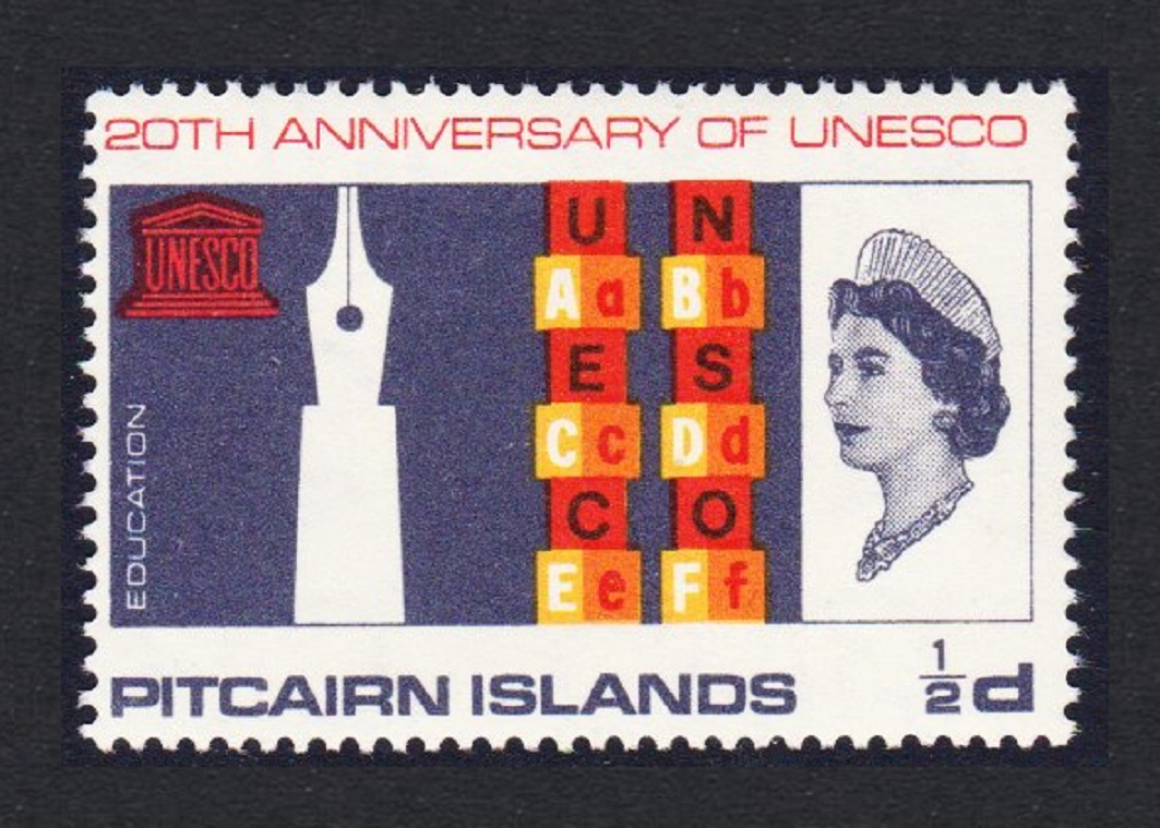 Pitcairn Islands 20th Anniversary of UNESCO ½d 1966 MNH SG#61 Sc#64