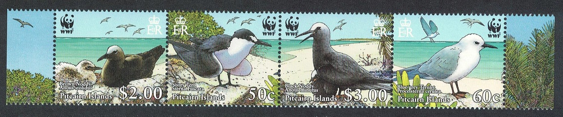 Pitcairn Islands WWF Seabirds Strip of 4v 2007 MNH SG#724-727 MI#717-720 Sc#647a-d