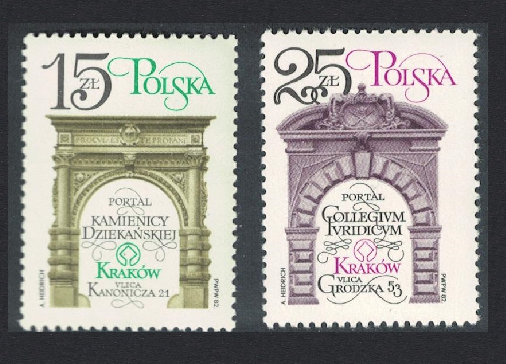 Poland Renovation of Cracow Monuments 1st series 2v 1982 MNH SG#2854-2855