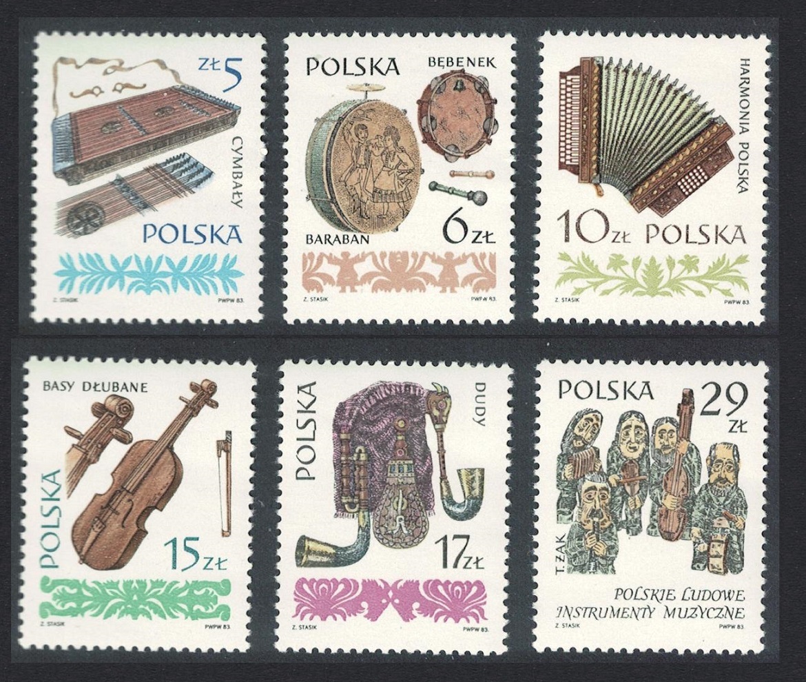 Poland Musical Instruments 1st series 6v 1984 MNH SG#2914-2919 Sc#2682-2687