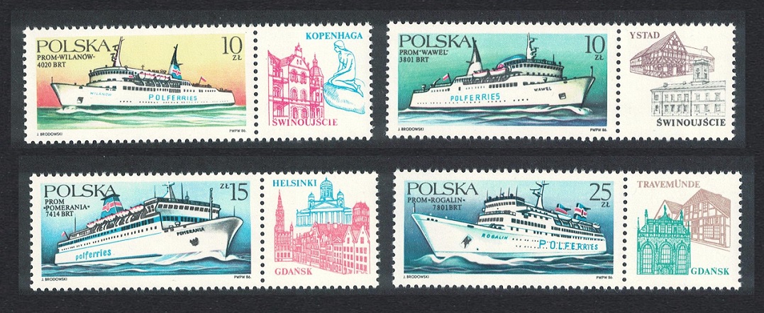 Poland Passenger Ferries 4v 1986 MNH SG#3042-3045 Sc#2740-2743