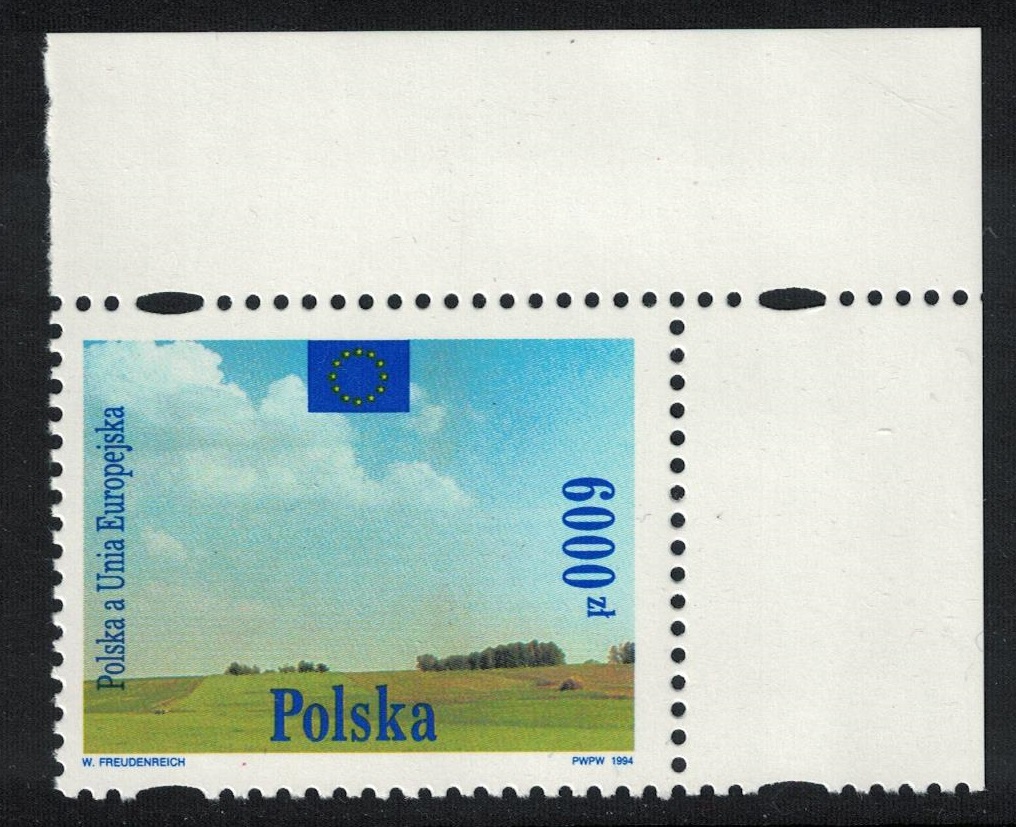 Poland Application to European Union Corner 1994 MNH SG#3544