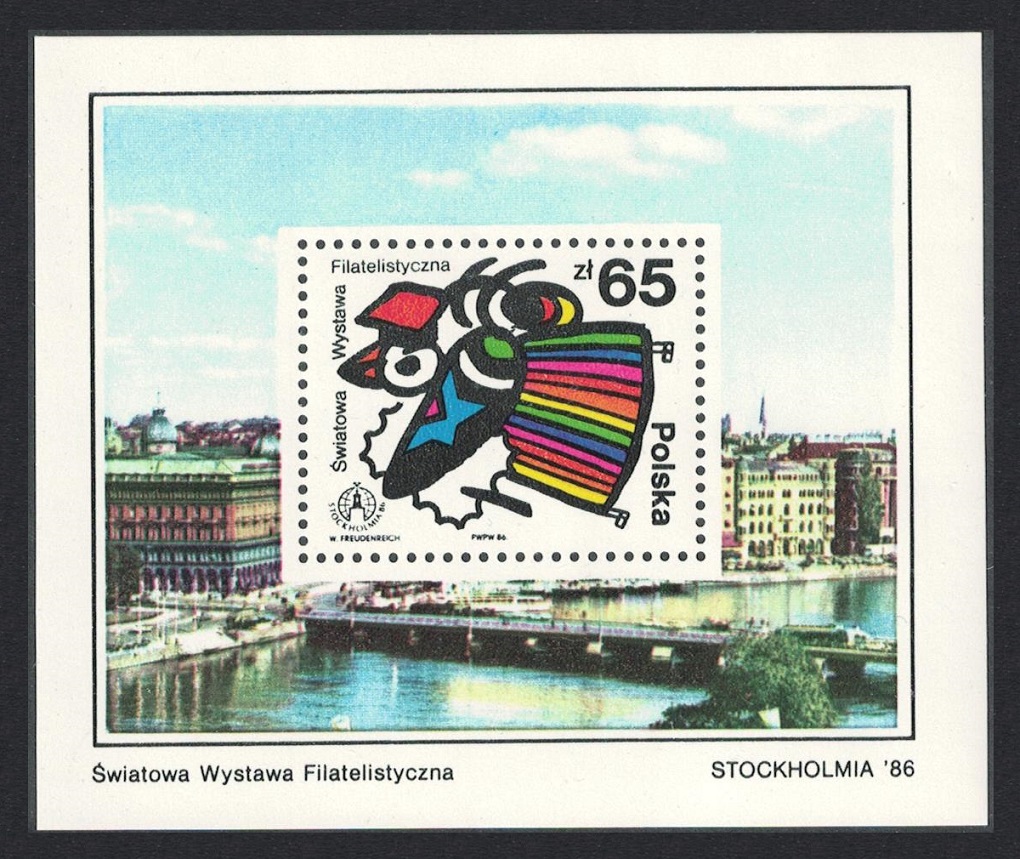 Poland &#39;Stockholmia &#39;86&#39; Stamp Exhibition MS 1986 MNH SG#MS3061