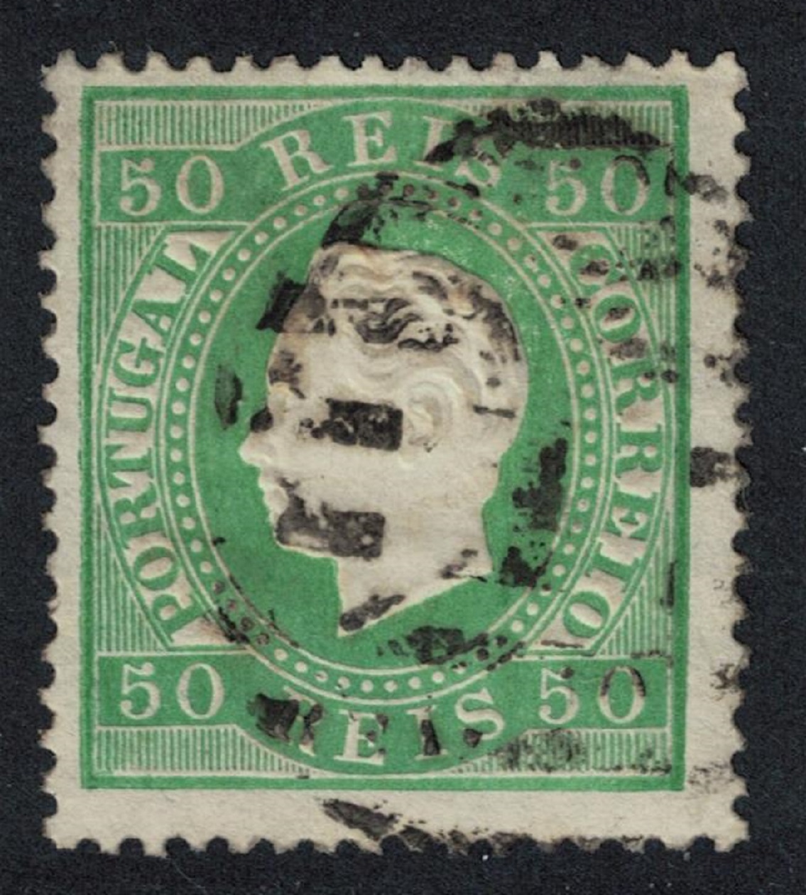 Portugal &#39;King Carlos&#39; 50 Reis Green 1879 Canc SG#115 MI#39x