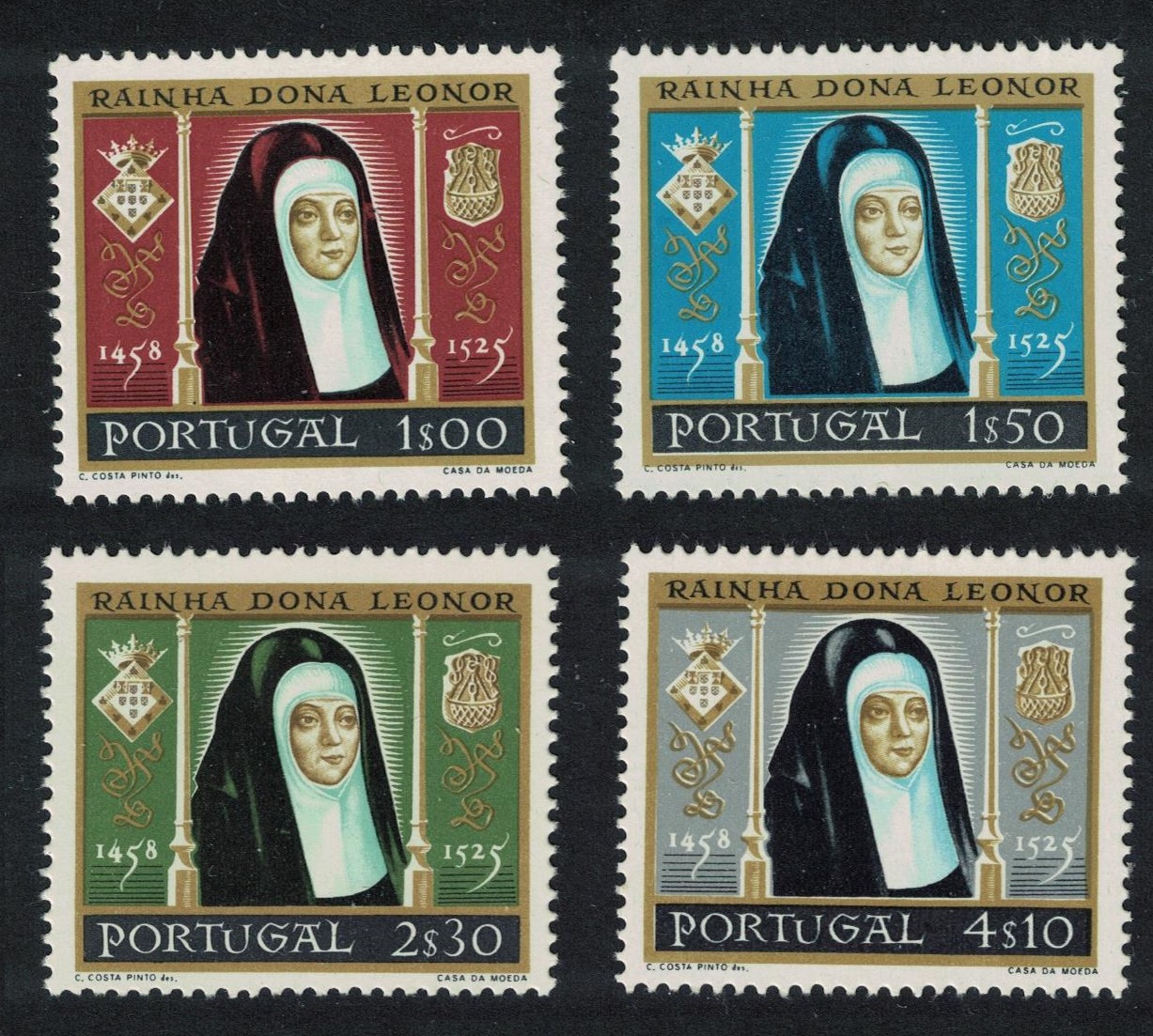 Portugal 500th Birth Anniversary of Queen Leonora 4v 1958 MNH SG#1158-1161