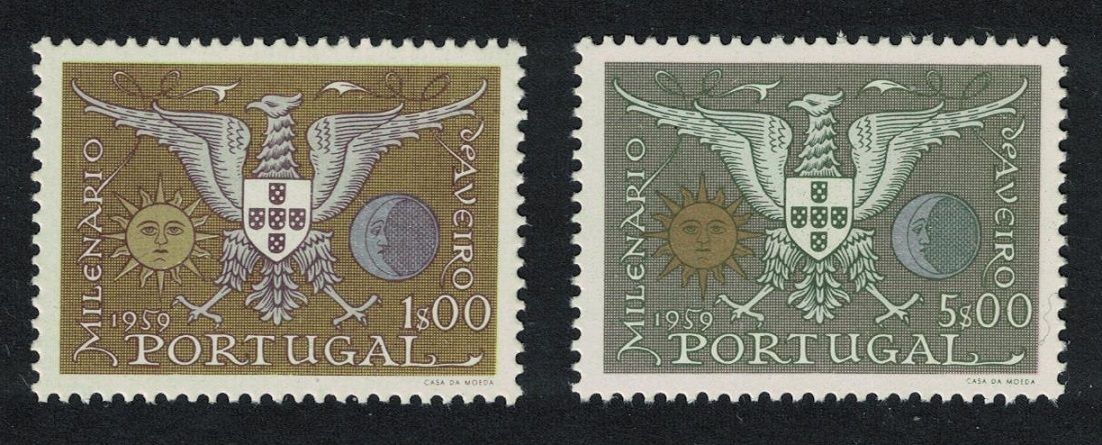 Portugal Millenary of Aveiro 2v 1959 MNH SG#1162-1163